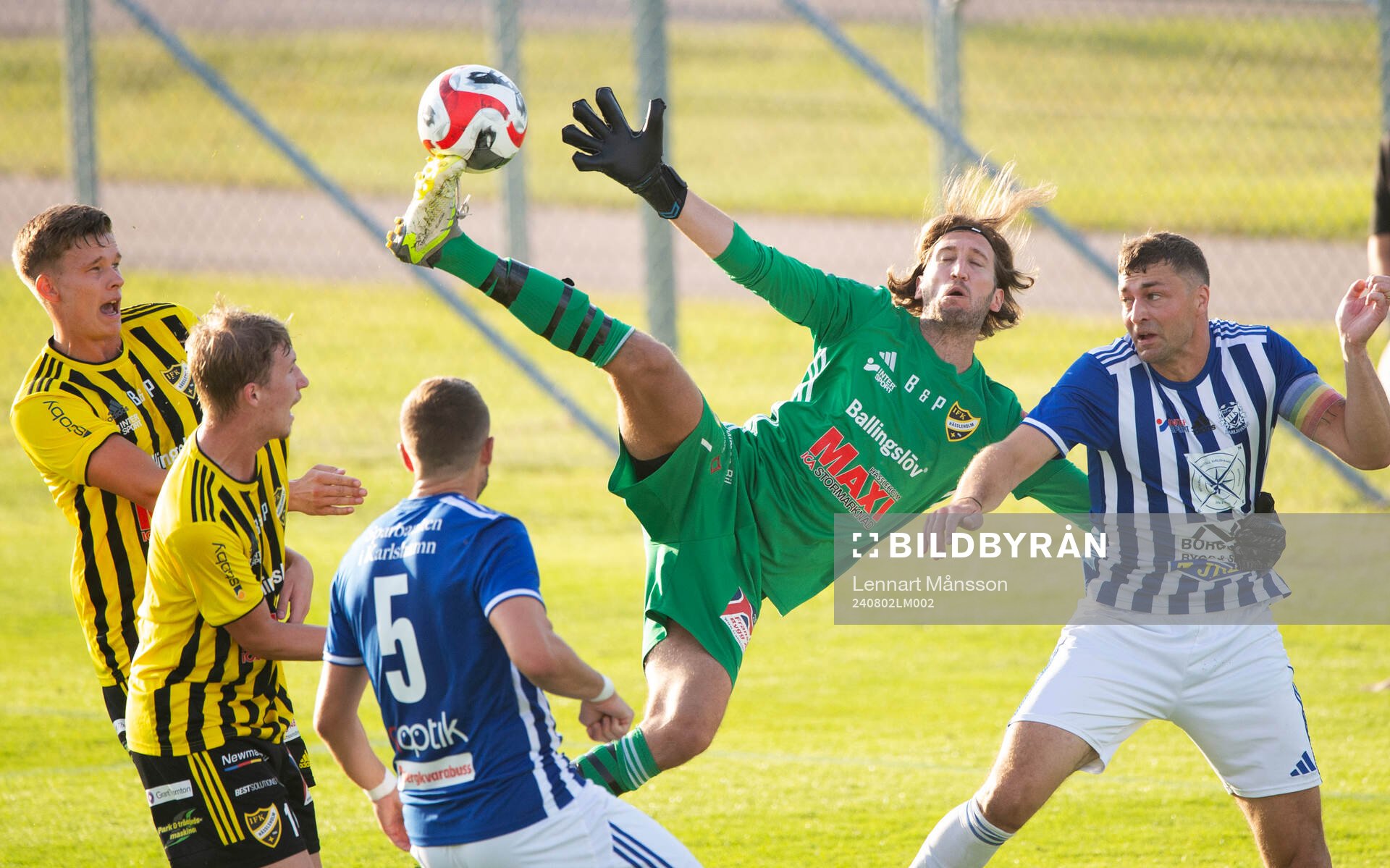 IFK Hässleholms målvakt Linus Lindfors i matchen i div 2