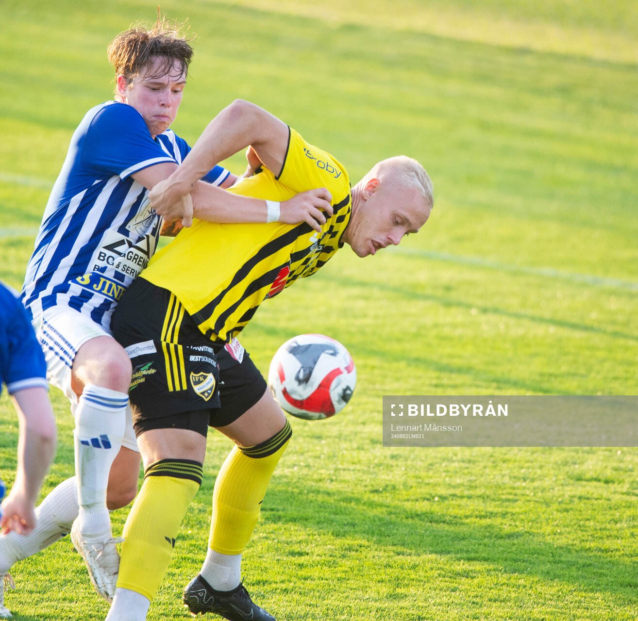 IFK Hässleholms nyförvärv Alexander Sjöström i matchen i div 2 mellan IFK Hässleholm och IFK Karlshamn i Hässleholm 2 augusti 2024.