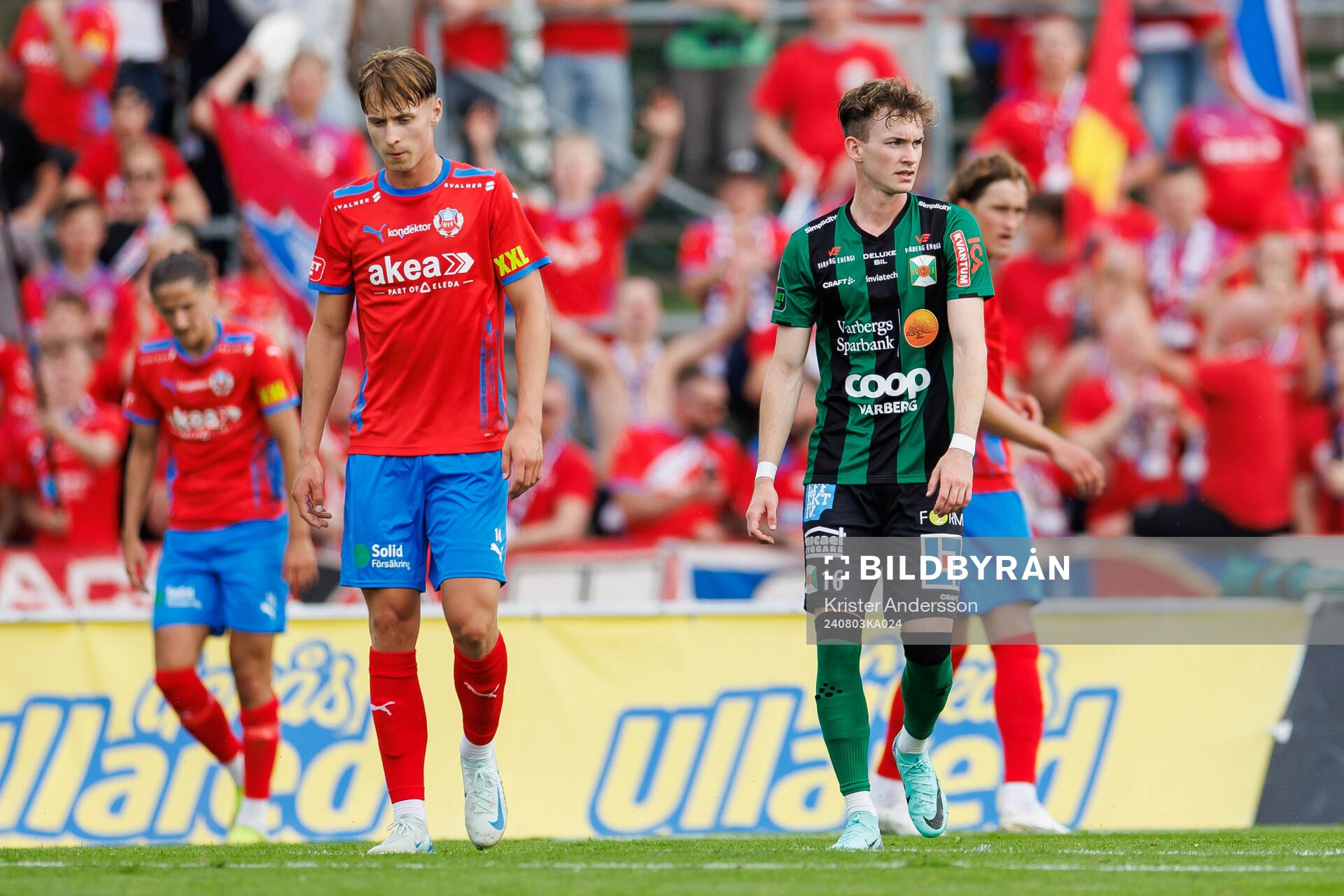 Helsingborgs Lukas Kjellnäs och Varbergs Alexander