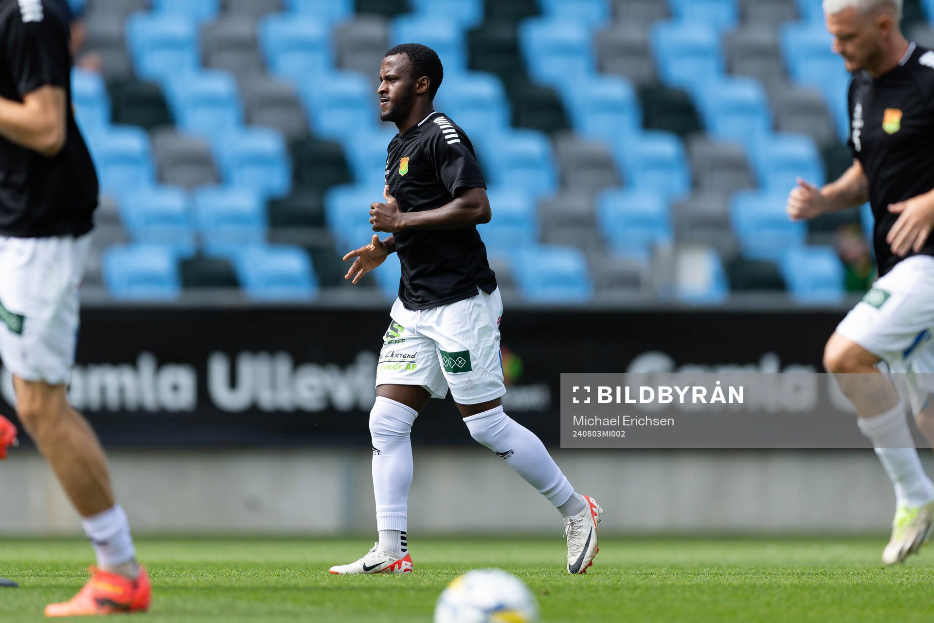 GAIS Richard Emeka Friday innan fotbollsmatchen i