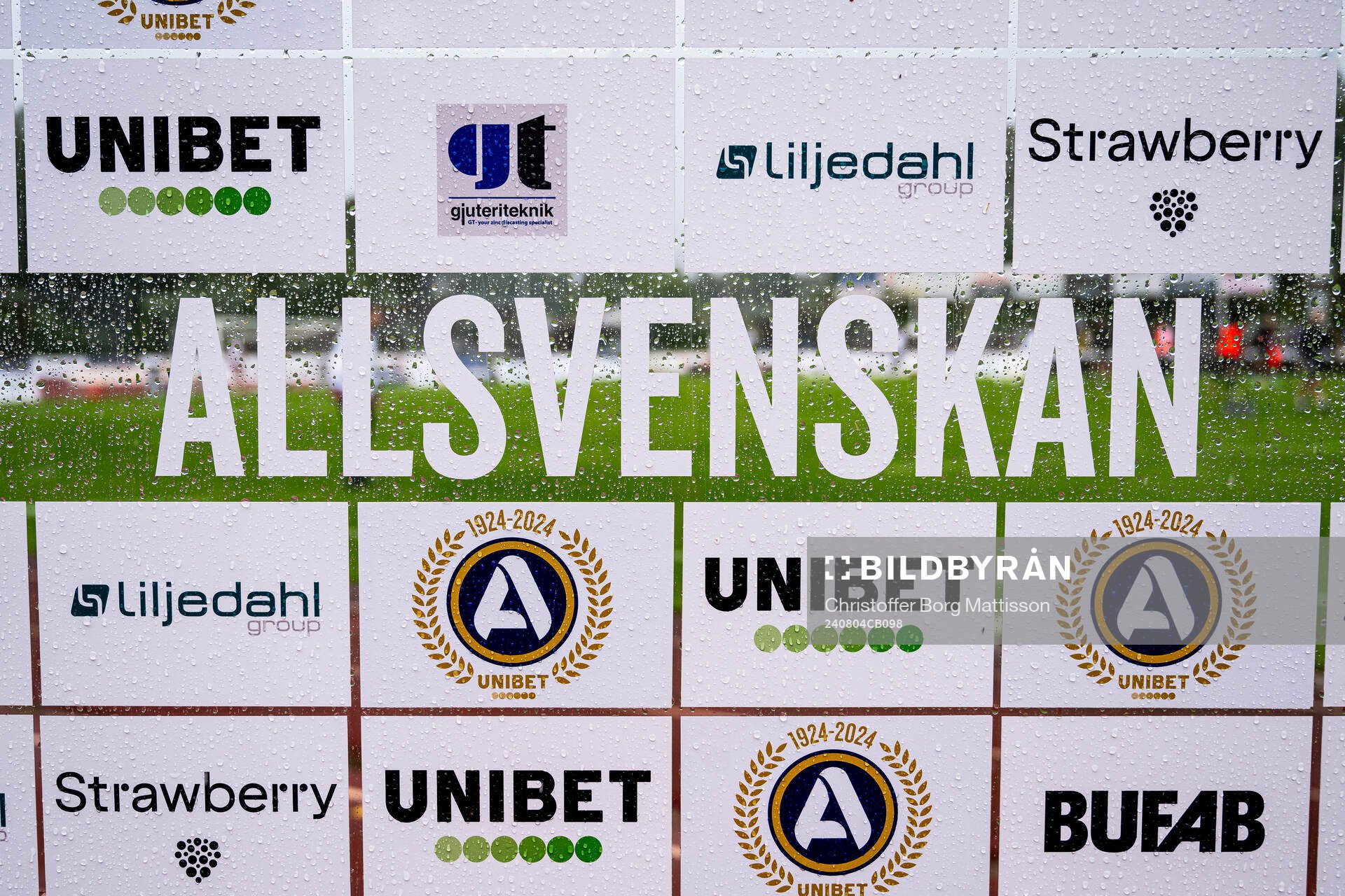 En regnig Allsvenskan-skylt