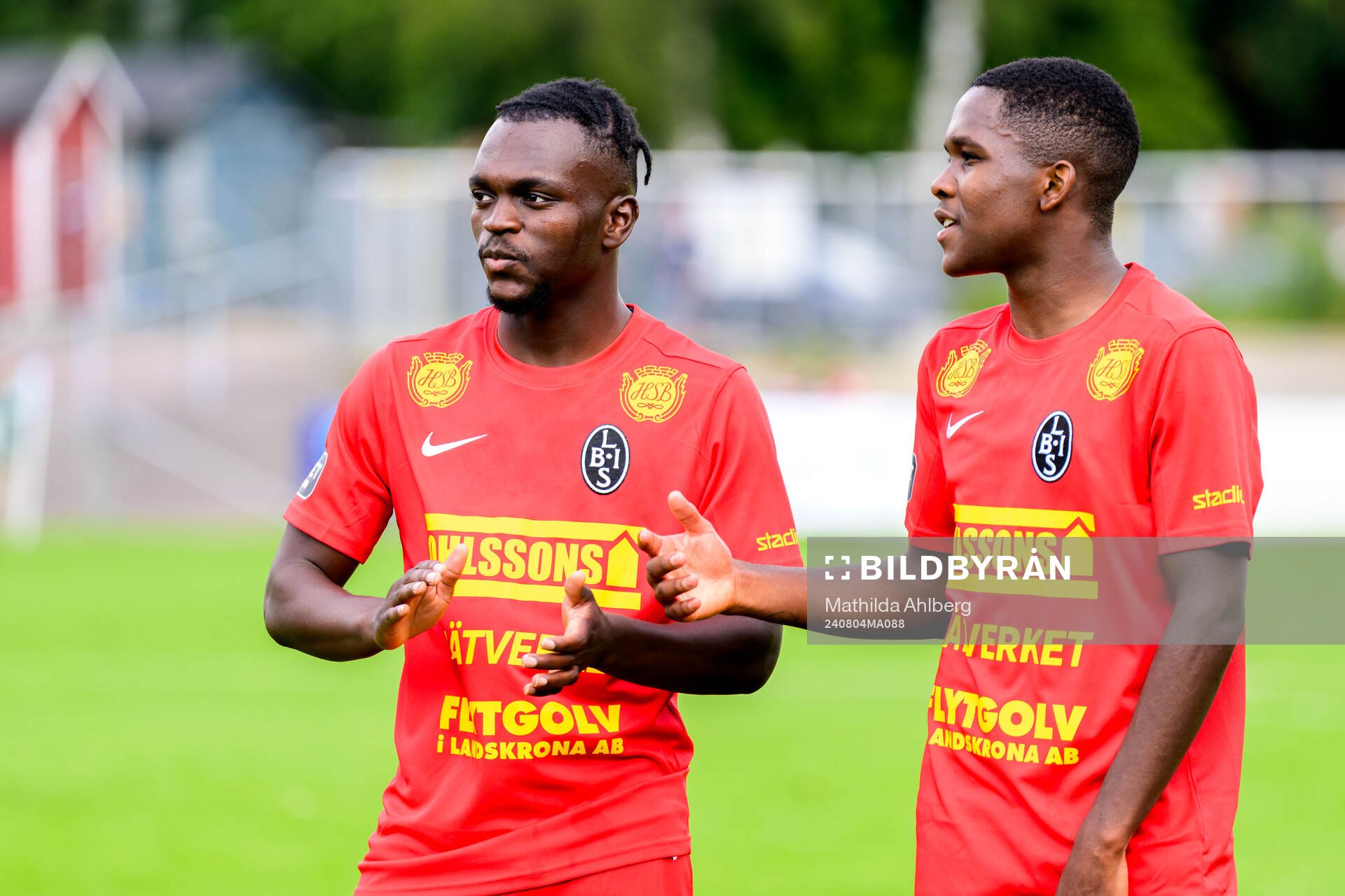 Landskronas Kofi Asare och Christian Stark