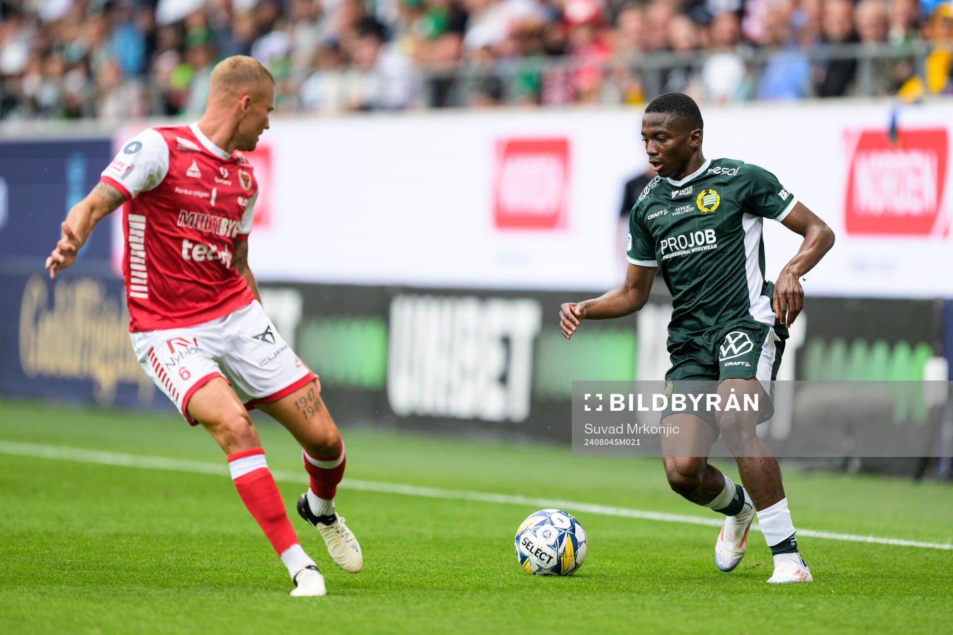 Kalmars Rasmus Sjöstedt och Hammarbys Bouzomana Toure