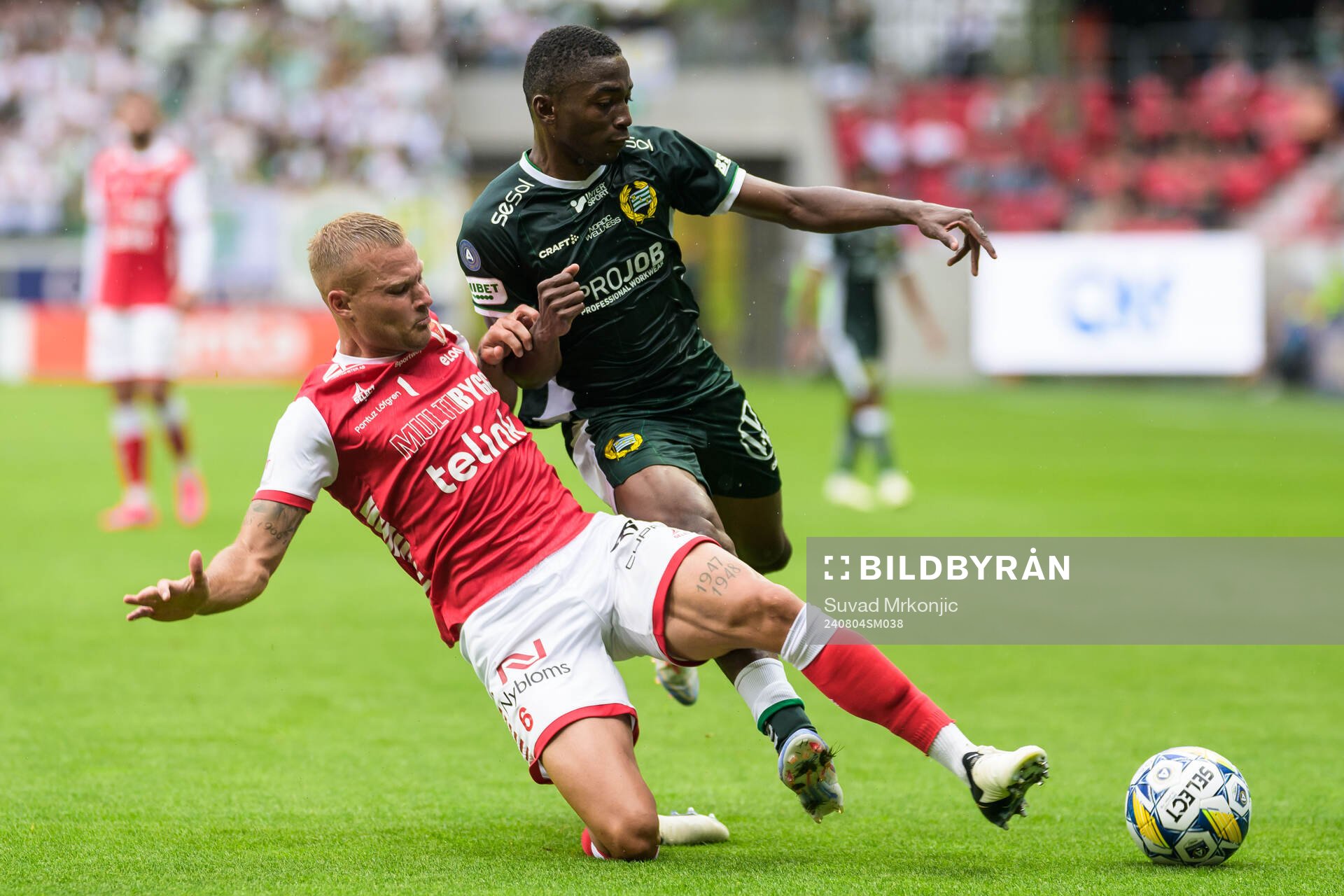 Kalmars Rasmus Sjöstedt och Hammarbys Bouzomana Toure