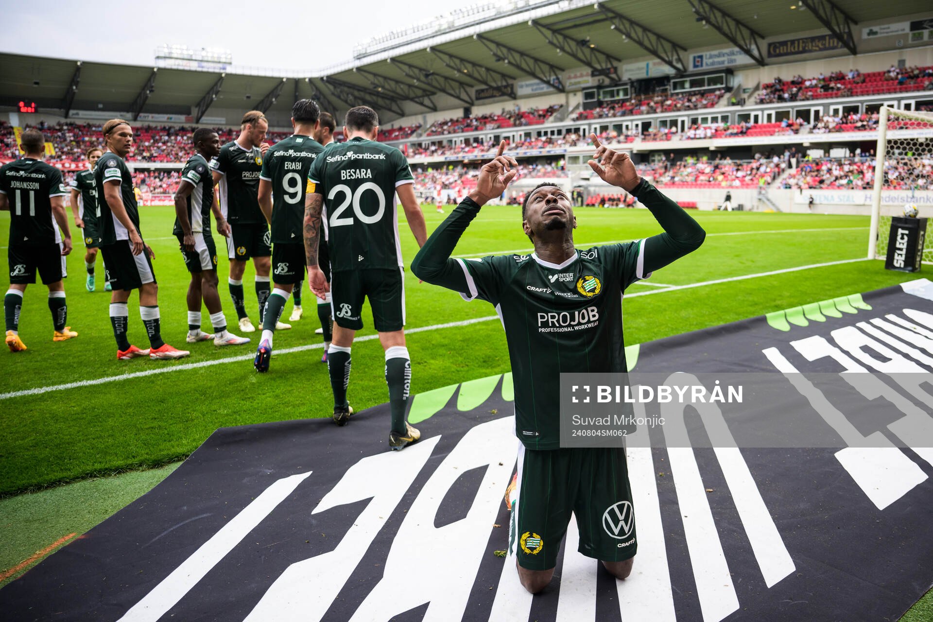 Hammarbys Shaquille Pinas jublar