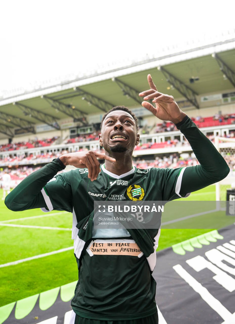 Hammarbys Shaquille Pinas jublar