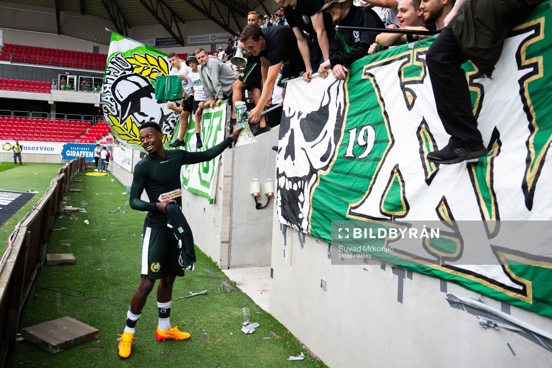 Hammarbys Shaquille Pinas jublar