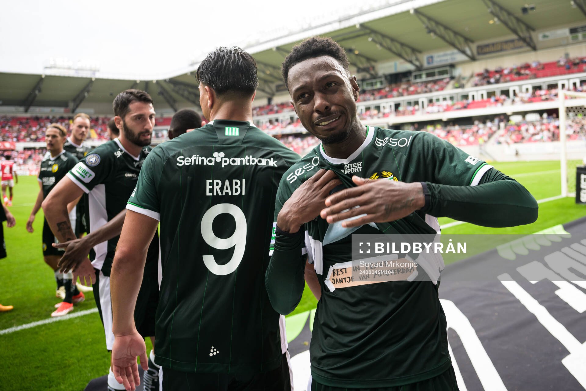 Hammarbys Shaquille Pinas jublar