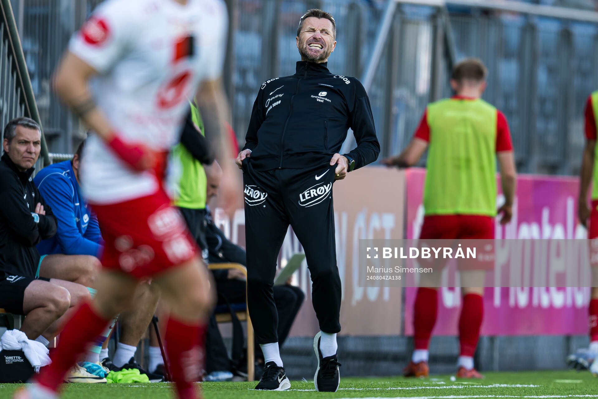 Eirik Horneland, head coach of Brann, reacts