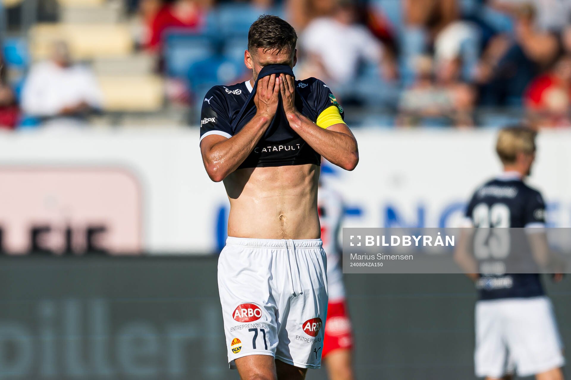 Gustav Valsvik of Strømsgodset looks dejected