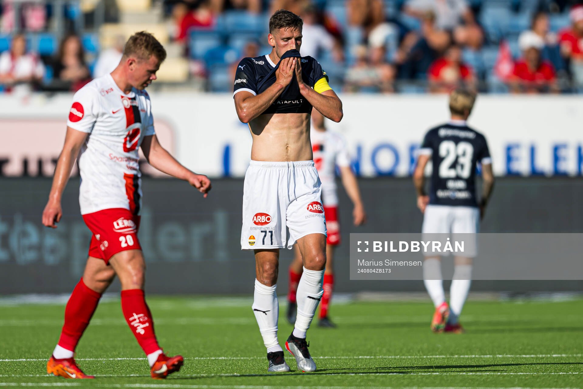 Gustav Valsvik of Strømsgodset looks dejected