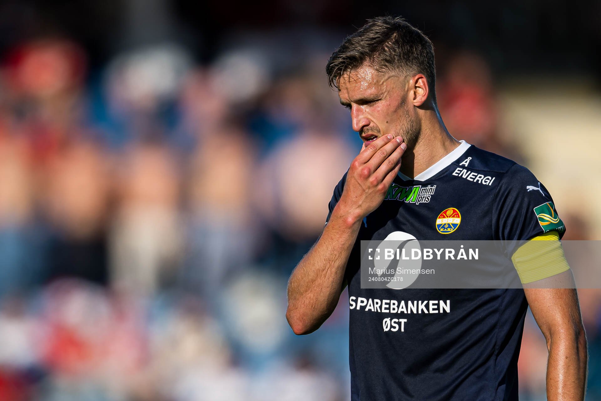Gustav Valsvik of Strømsgodset looks dejected