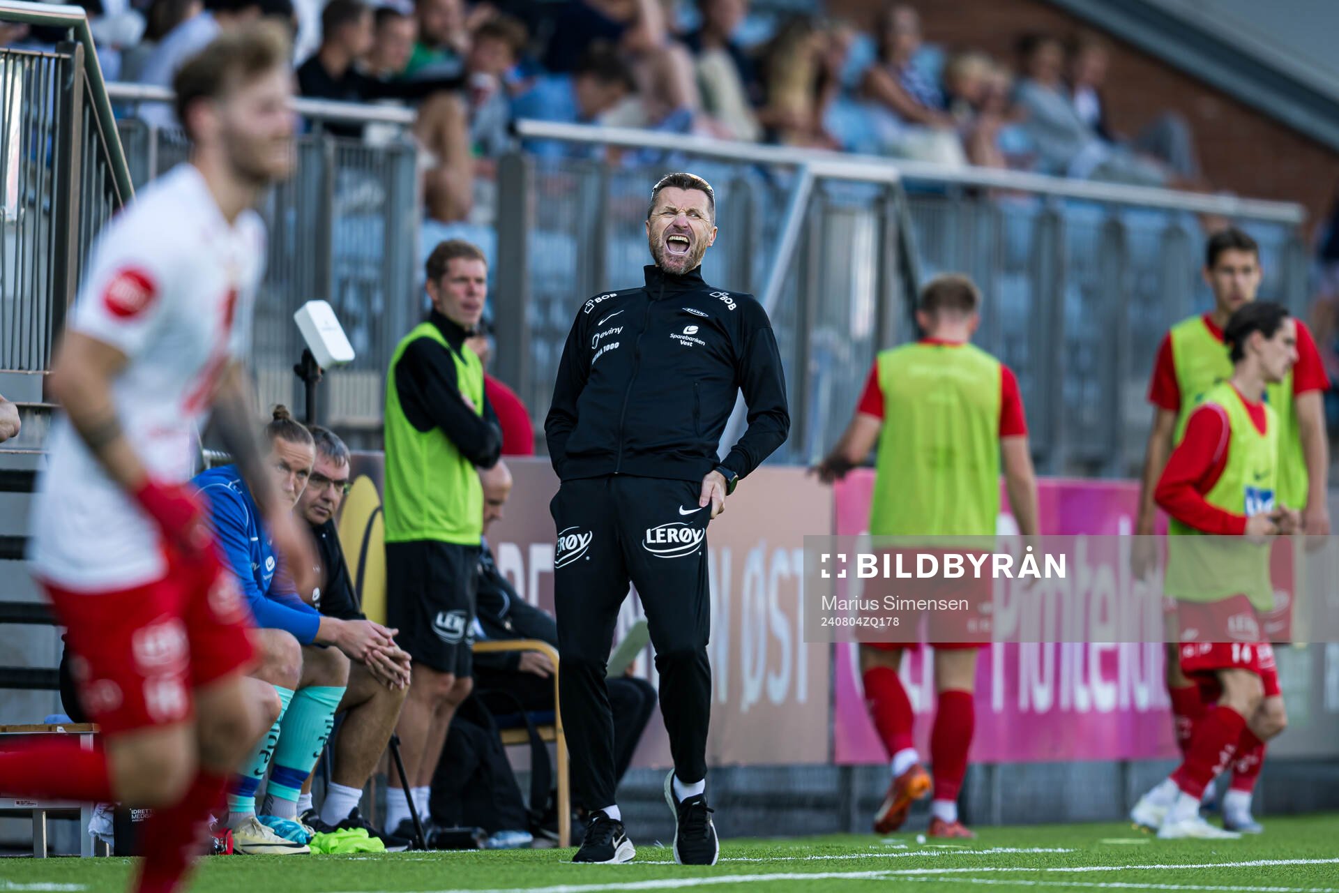 Eirik Horneland, head coach of Brann, reacts