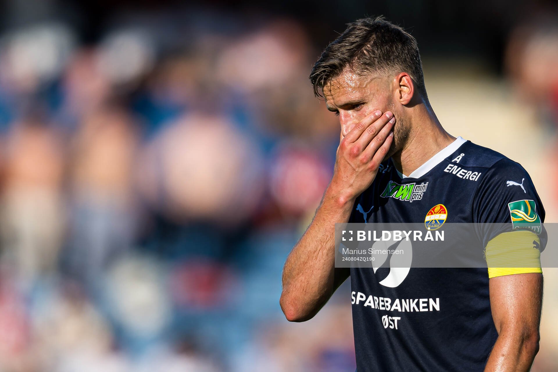 Gustav Valsvik of Strømsgodset looks dejected