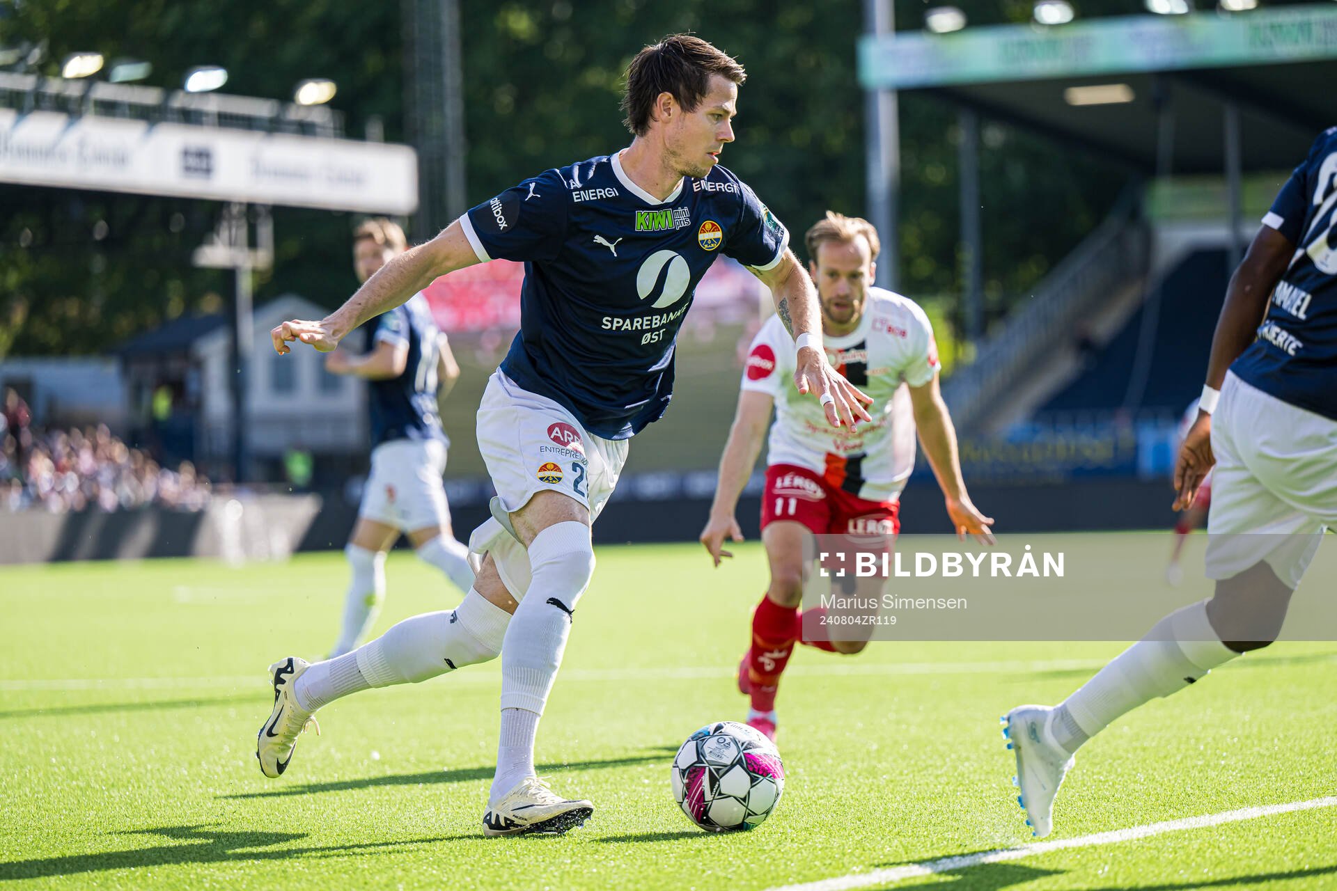 Lars-Christopher Vilsvik of Strømsgodset during the Eliteserien match between Strømsgodset and Brann on August 4, 2024 in Drammen. 