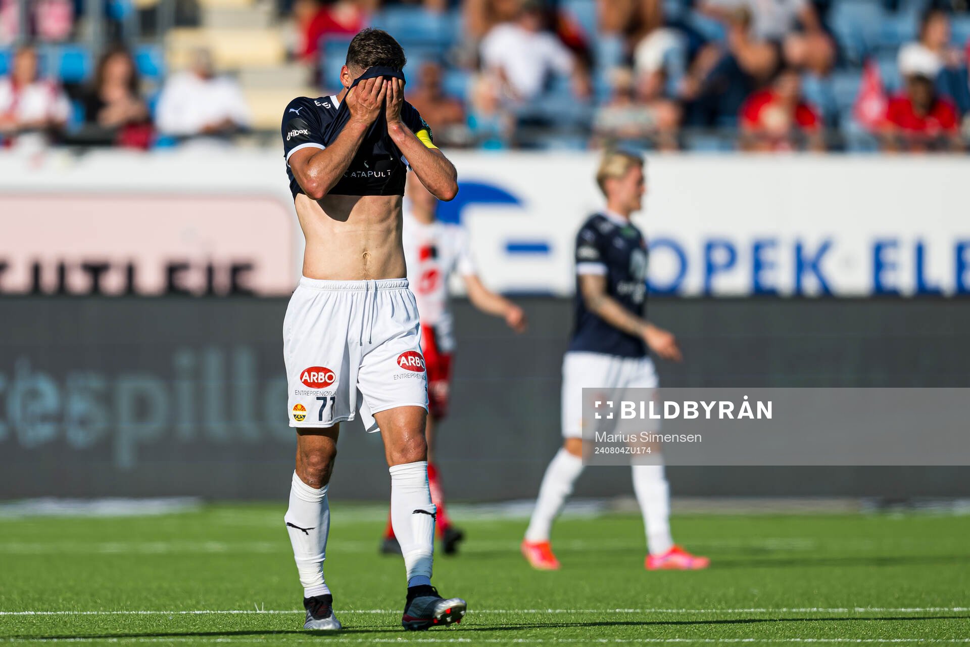 Gustav Valsvik of Strømsgodset looks dejected