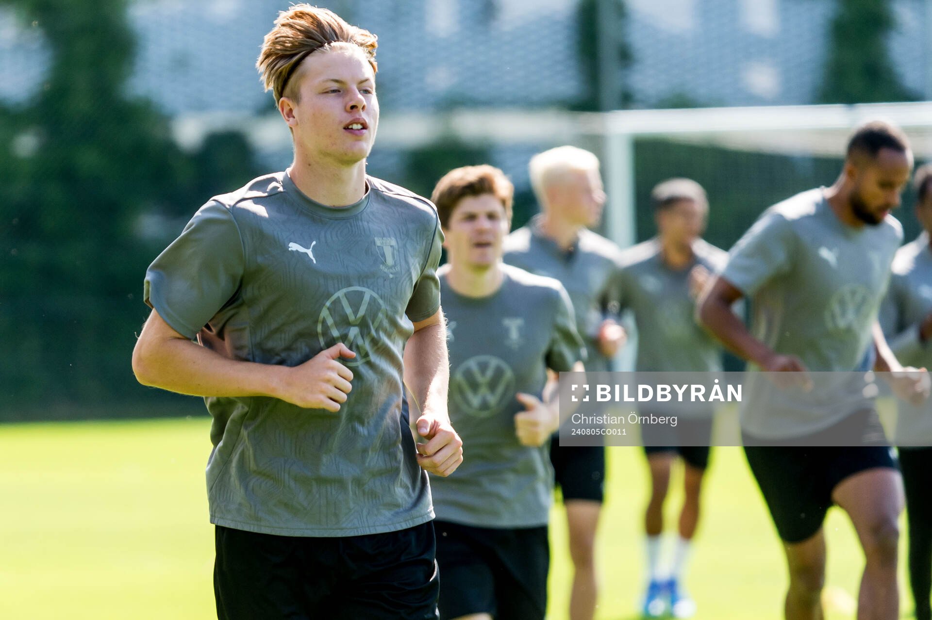 Nils Zetterström of Malmö FF during a training session with Malmö FF on August 5, 2024 in Malmö. 