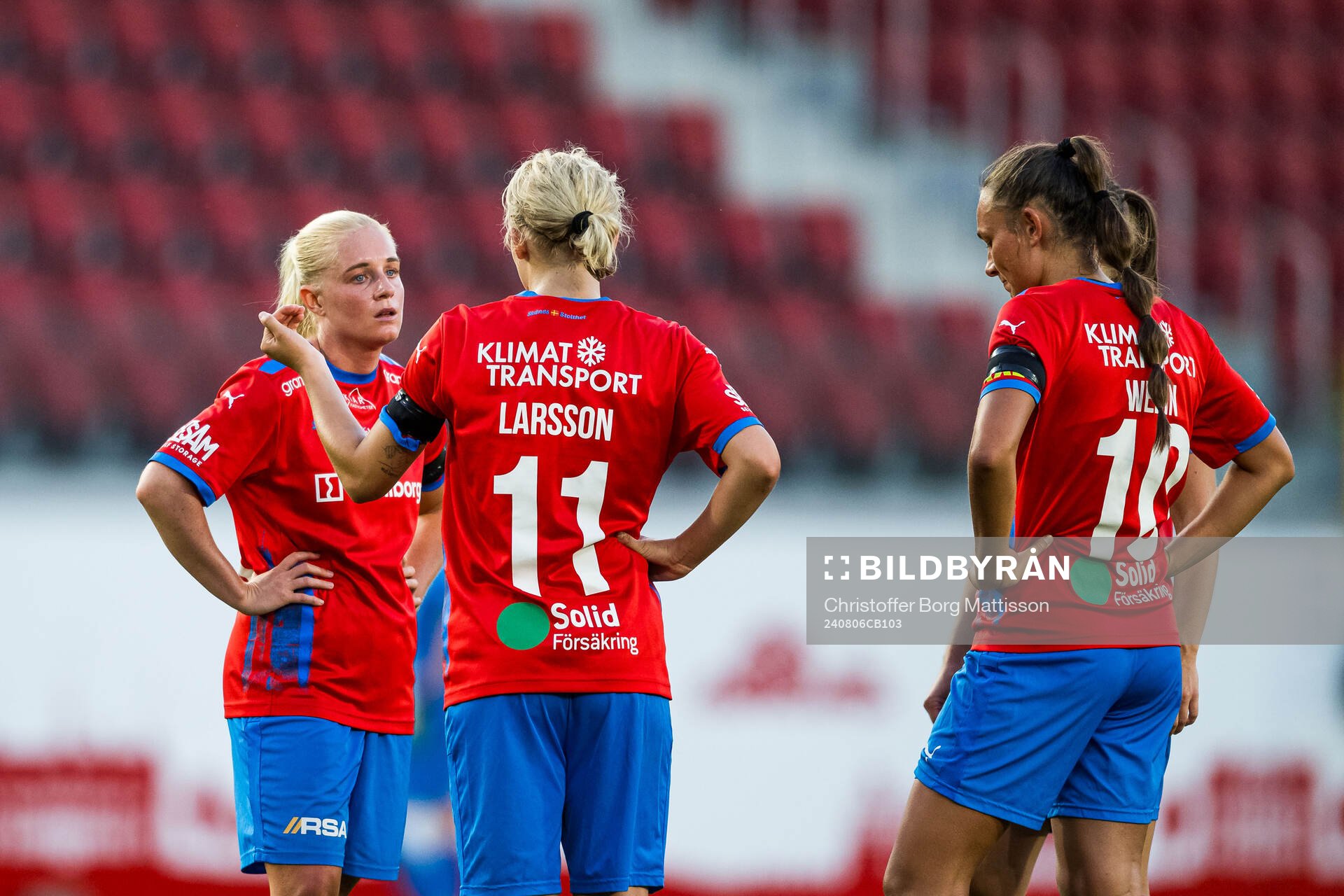Helsingborgs Melina Skarström, Alma Larsson och Julia