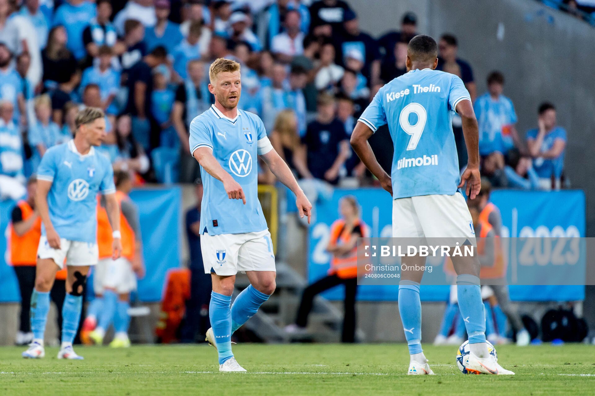 Anders Christiansen and Isaac Kiese Thelin of Malmö FF