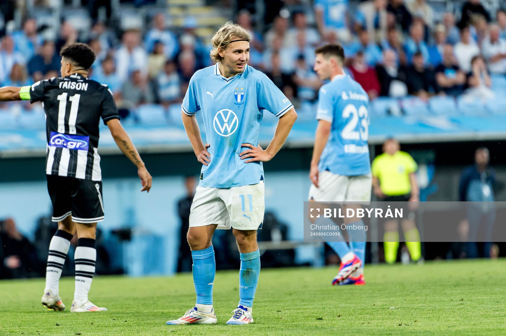 Sebastian Nanasi of Malmö FF looks dejected
