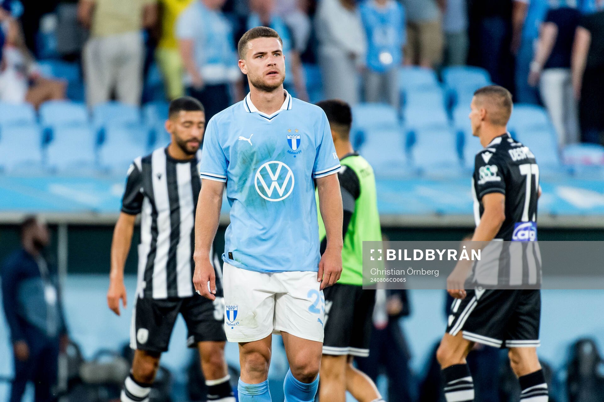 Gabriel Busanello of Malmö FF looks dejected