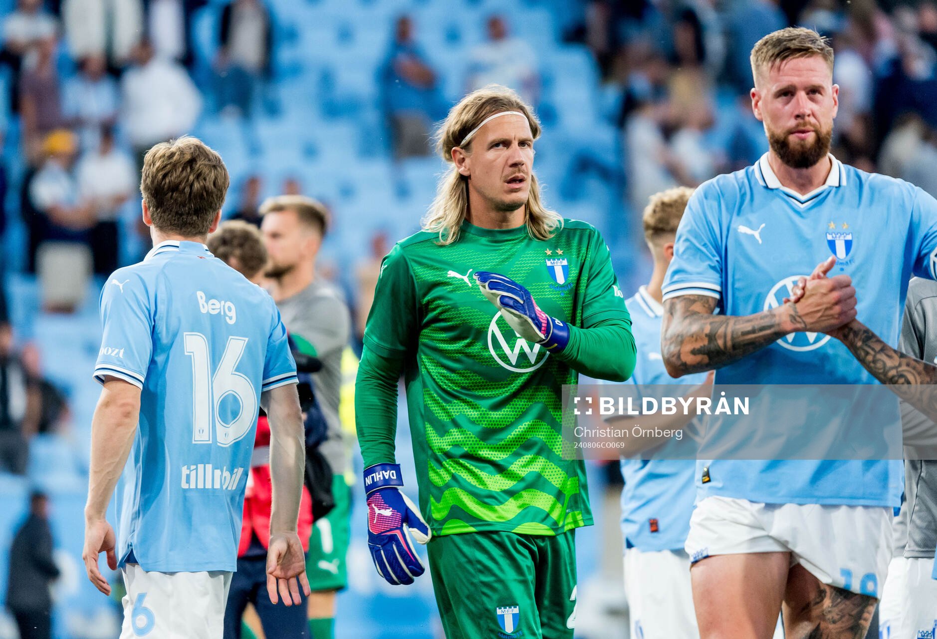 Goalkeeper Johan Dahlin of Malmö FF looks dejected