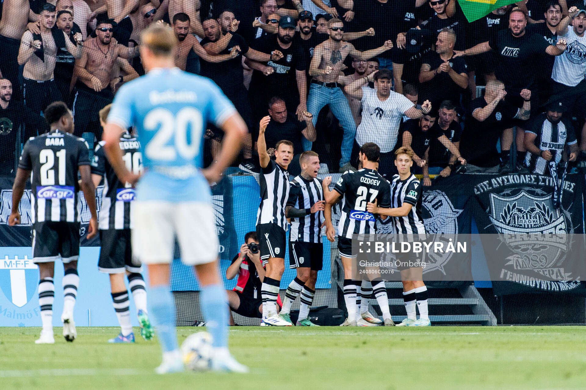 The players of PAOK celebrares