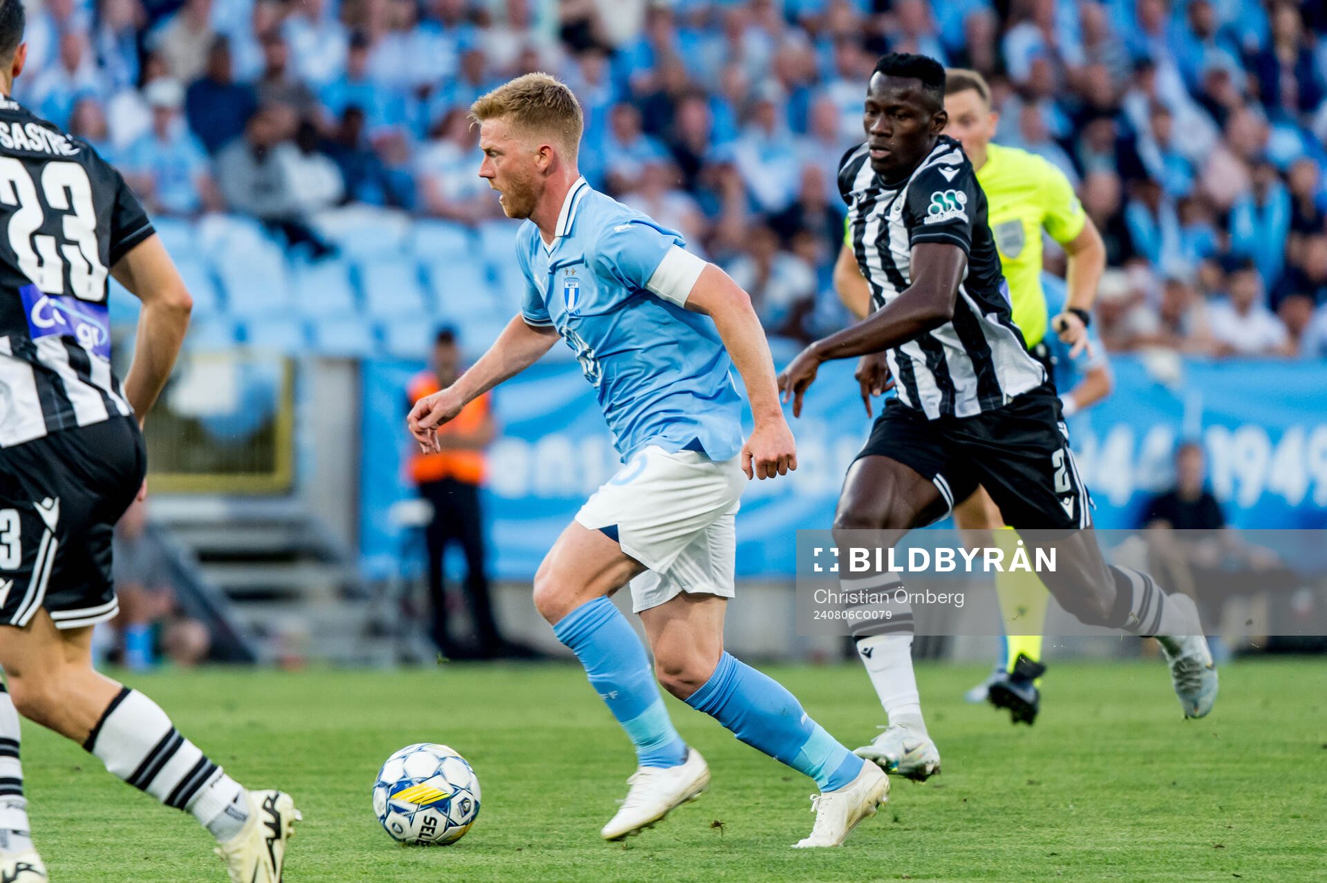 Anders Christiansen of Malmö FF during the UEFA Champions League football match between Malmö FF and PAOK on August 6, 2024 in Malmö.