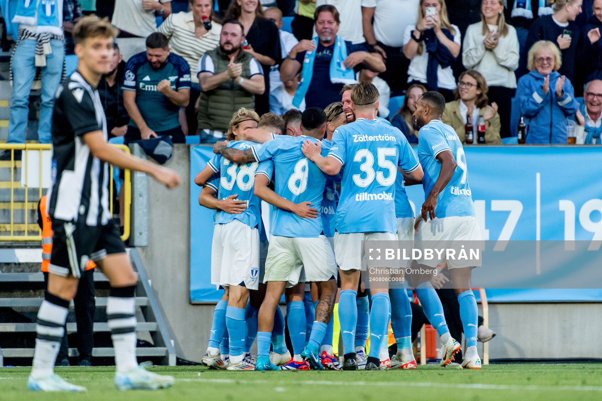 Sebastian Nanasi of Malmö FF celebrates