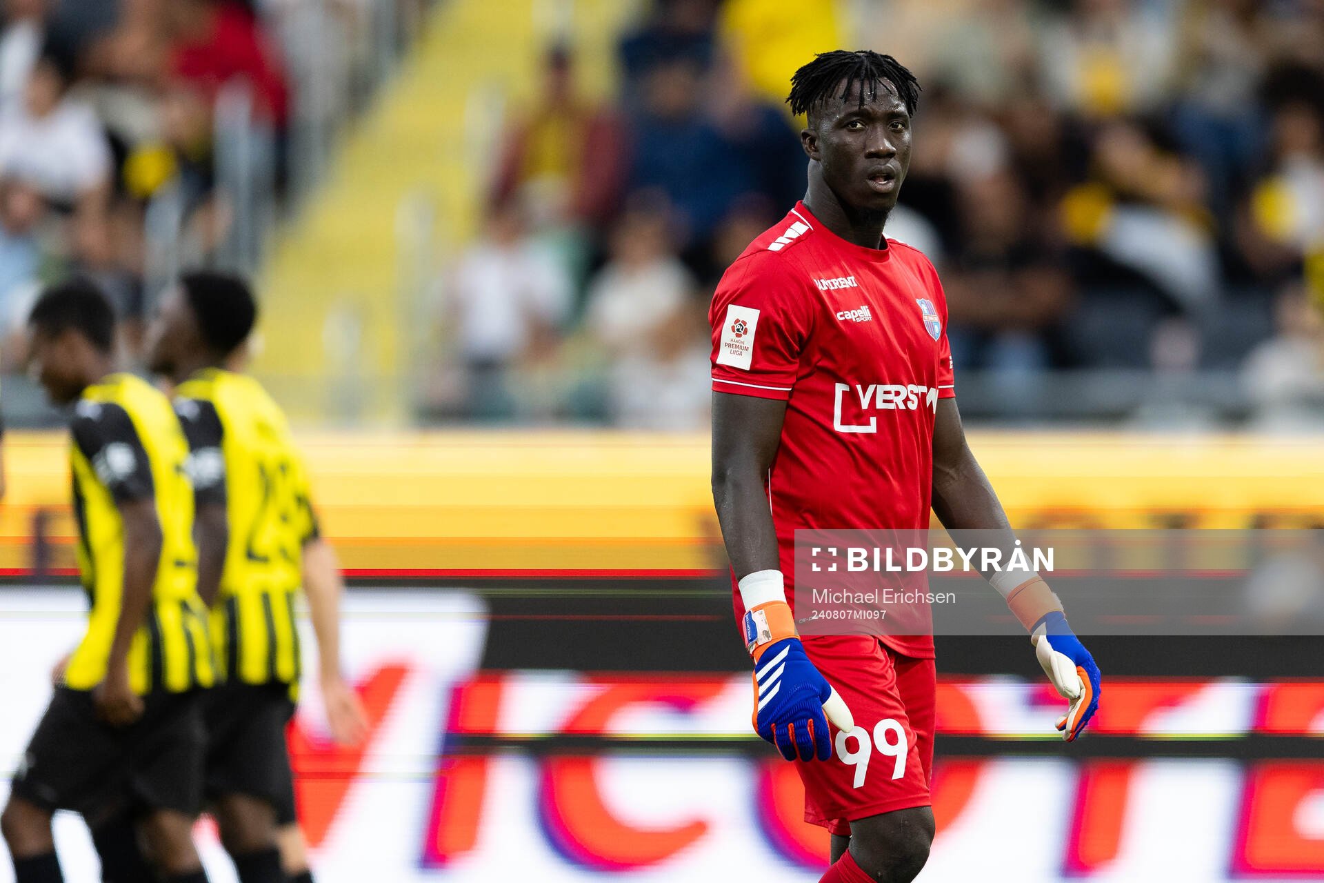 Goalkeeper Ebrima Jarju of Paide Linnameeskond looks