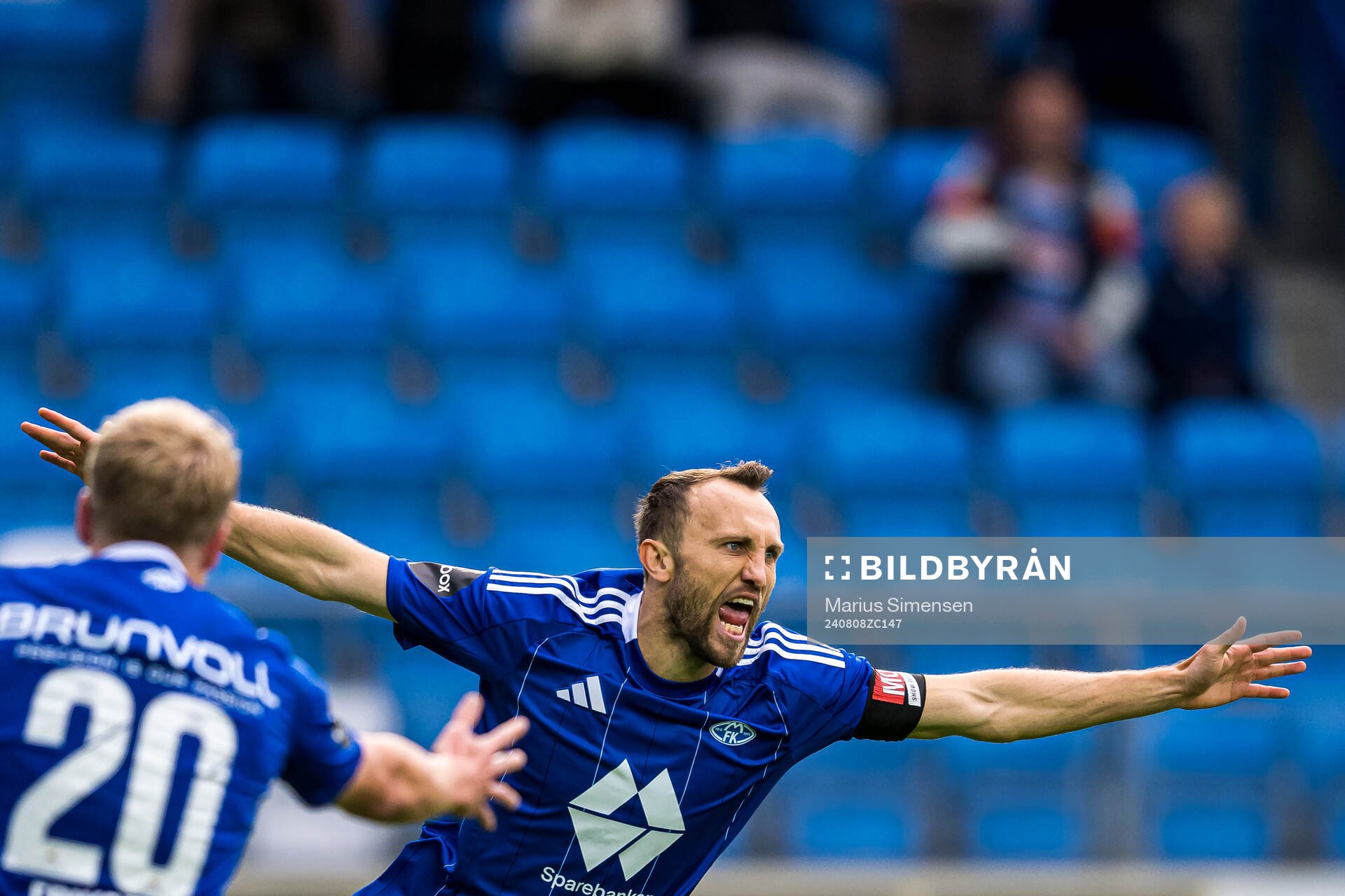 Magnus Wolff Eikrem of Molde celebrates