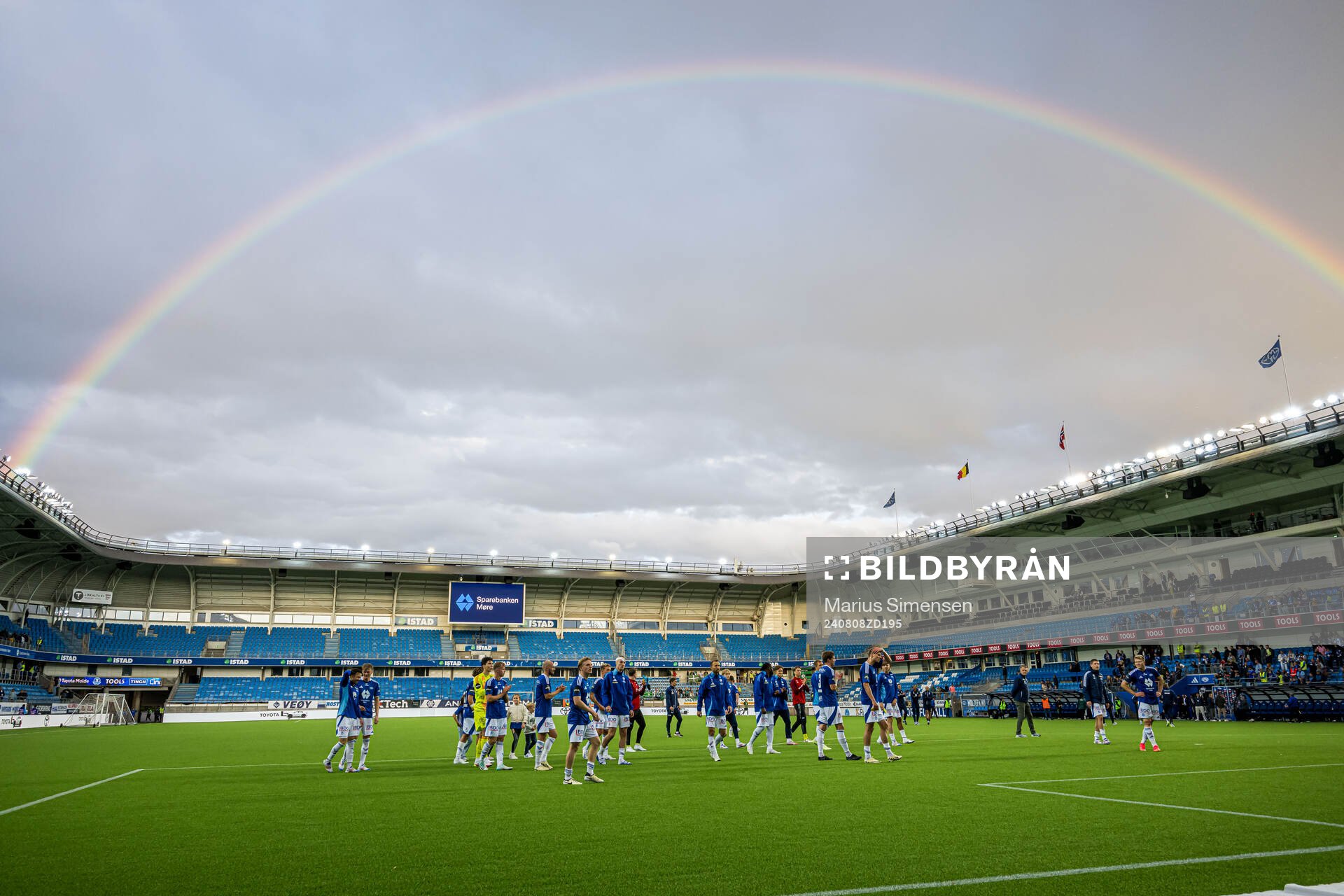 Players of Molde celebrates after the UEFA Europa League qualification match between Molde and Cercle Brugge on August 8, 2024 in Molde. 