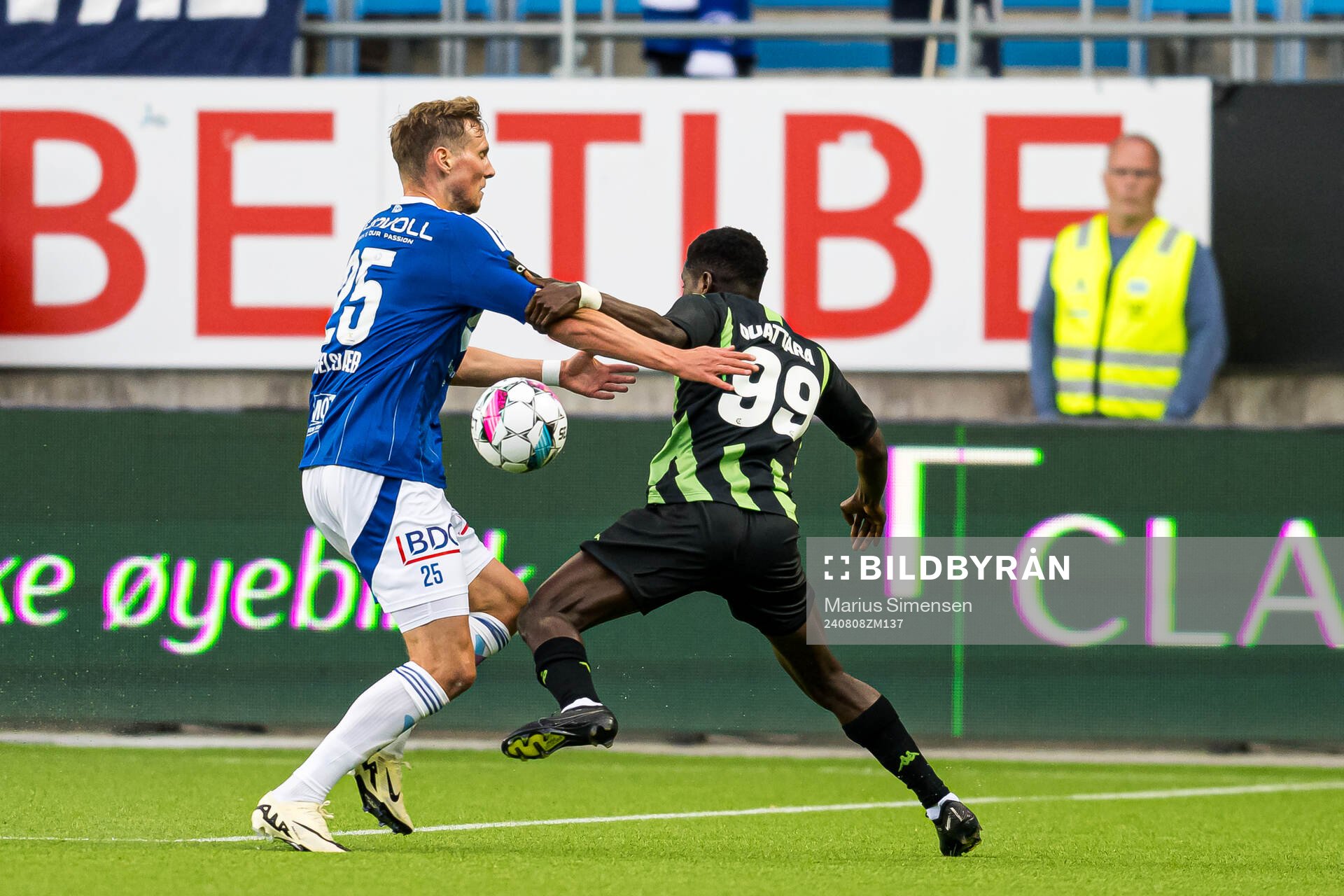 Anders Hagelskjær of Molde and Faso Abdoul Kader Ouattara