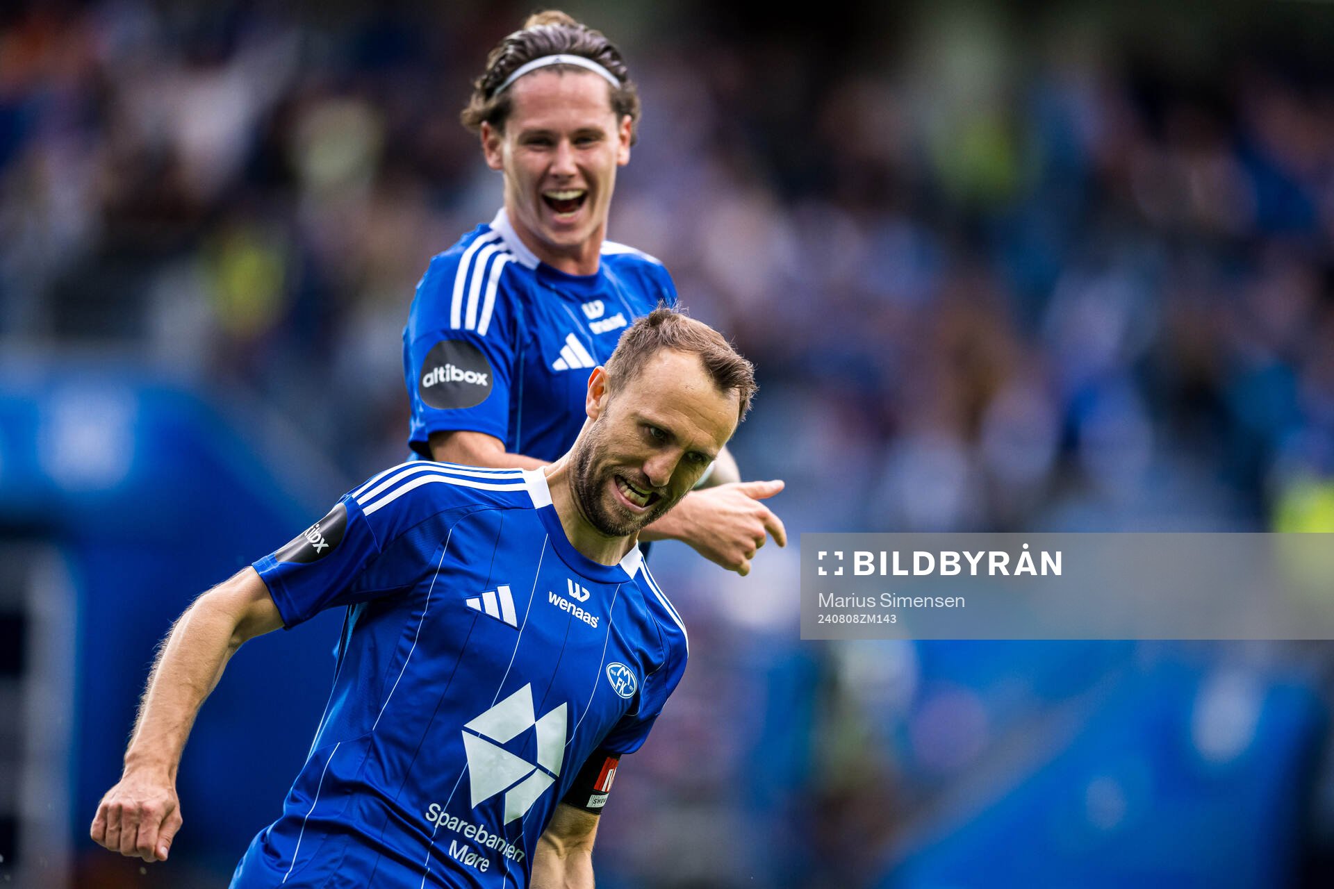 Magnus Wolff Eikrem of Molde celebrates