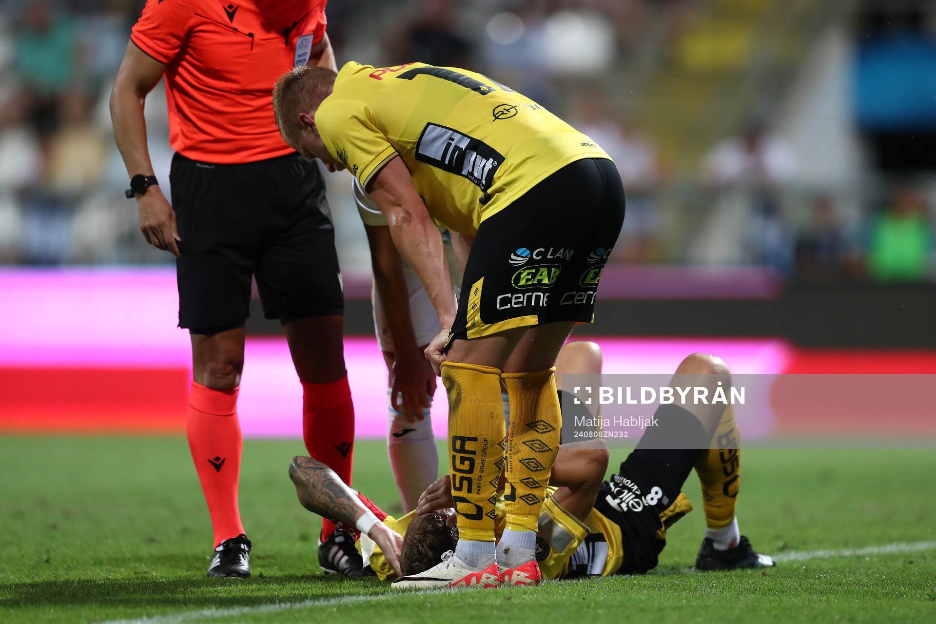 Sebastian Holmen of Elfsborg in pain