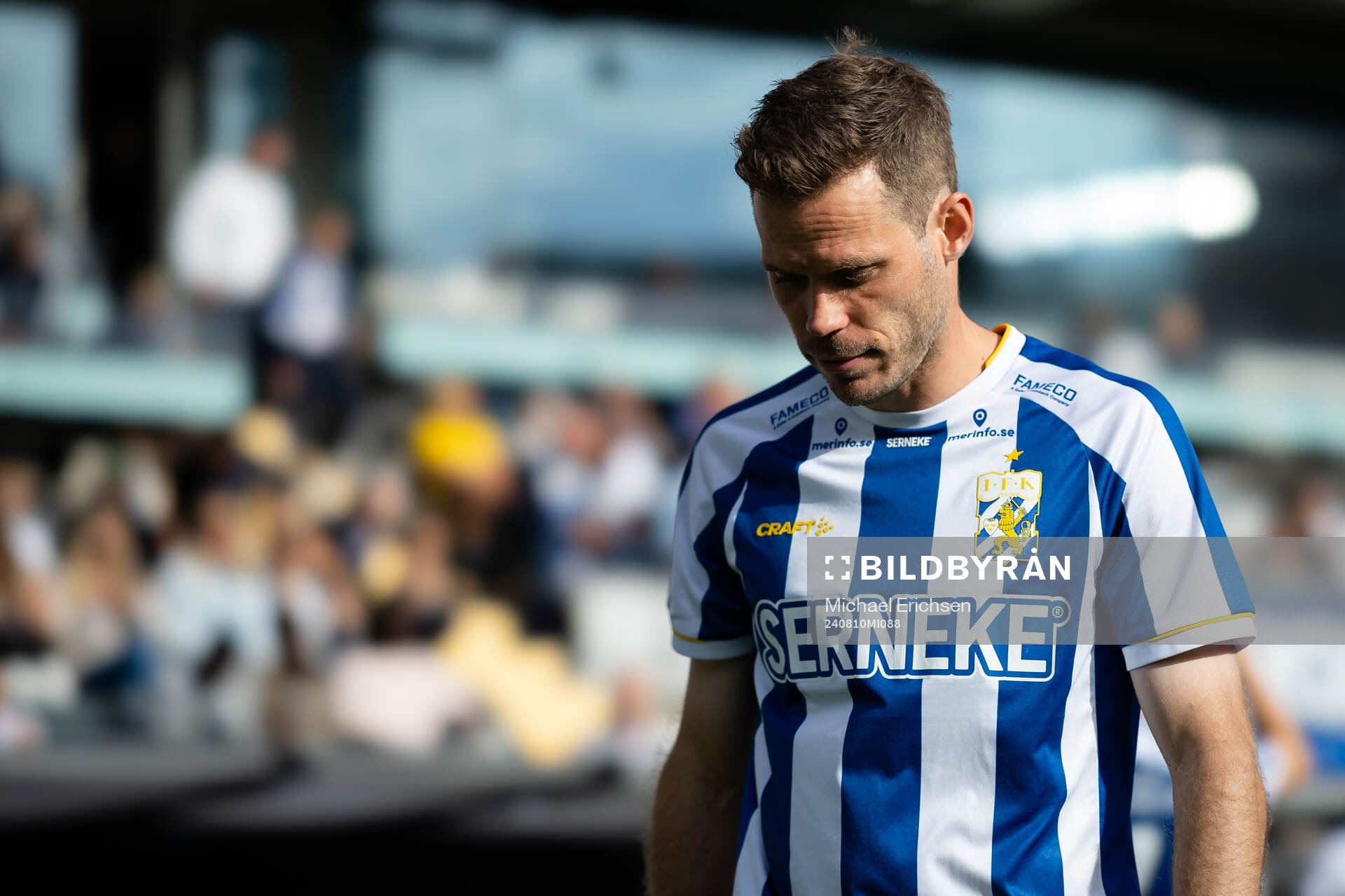 IFK Göteborgs Emil Salomonsson innan fotbollsmatchen i