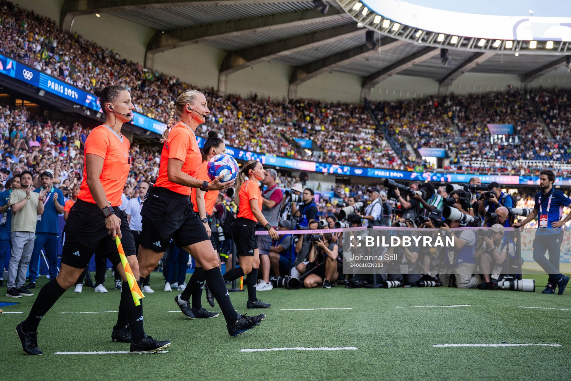 Assistant referee Almira Spahic and referee Tess Olofsson