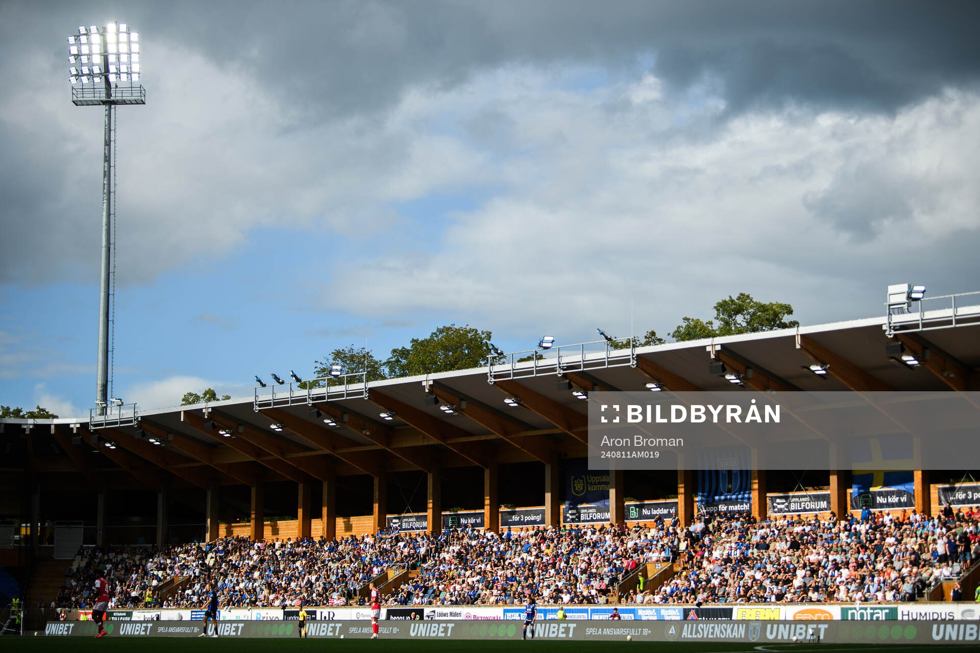 Studenternas under fotbollsmatchen i Allsvenskan mellan Sirius och Kalmar den 11 augusti 2024 i Uppsala. 