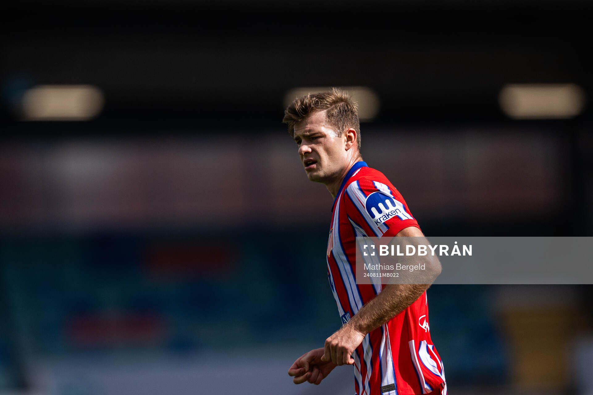 Alexander Sørloth of Atletico Madrid during the Friendly football match between Atletico Madrid and Juventus on August 11, 2024 in Gothenburg.