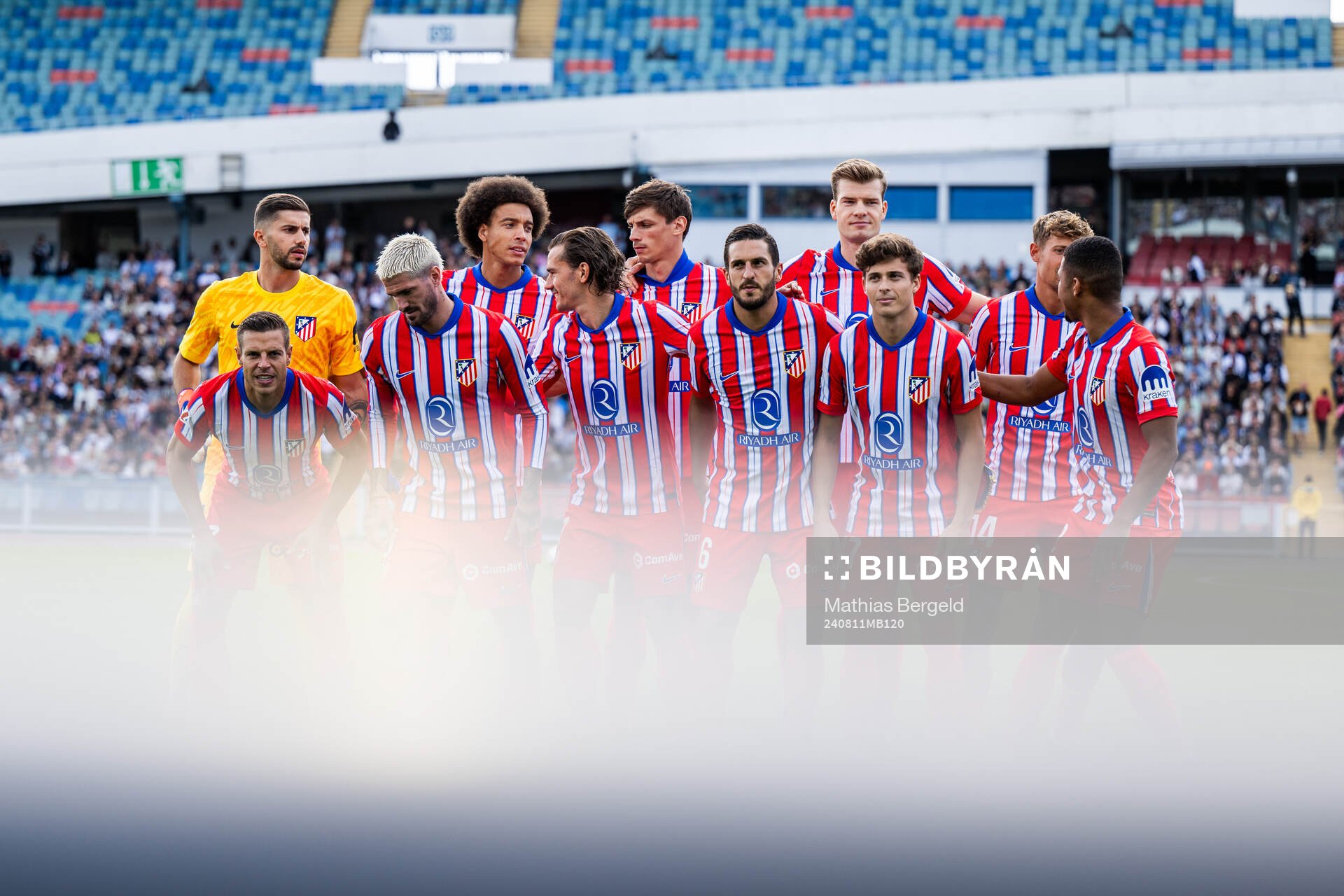 The starting eleven of of Atletico Madrid ahead of the Friendly football match between Atletico Madrid and Juventus on August 11, 2024 in Gothenburg. 