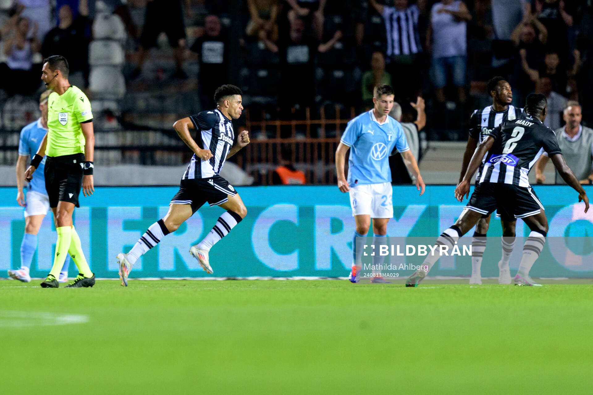 Taison of PAOK celebrates after 1-1 during the UEFA Champions League football match between PAOK and Malmö FF on August 13, 2024 in Thessaloniki.