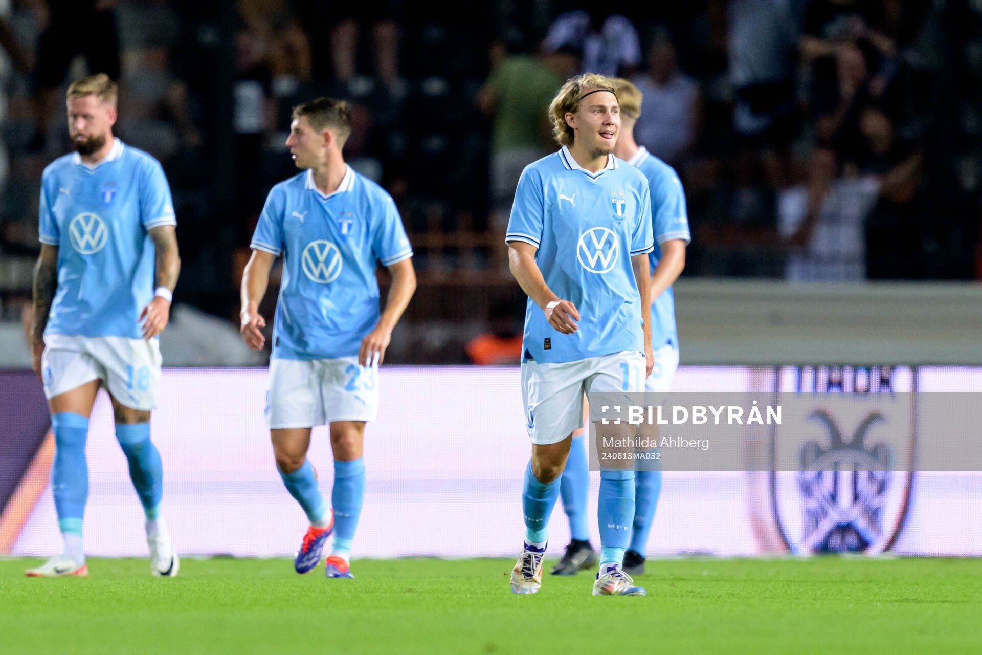 Sebastian Nanasi of Malmö FF looks dejected