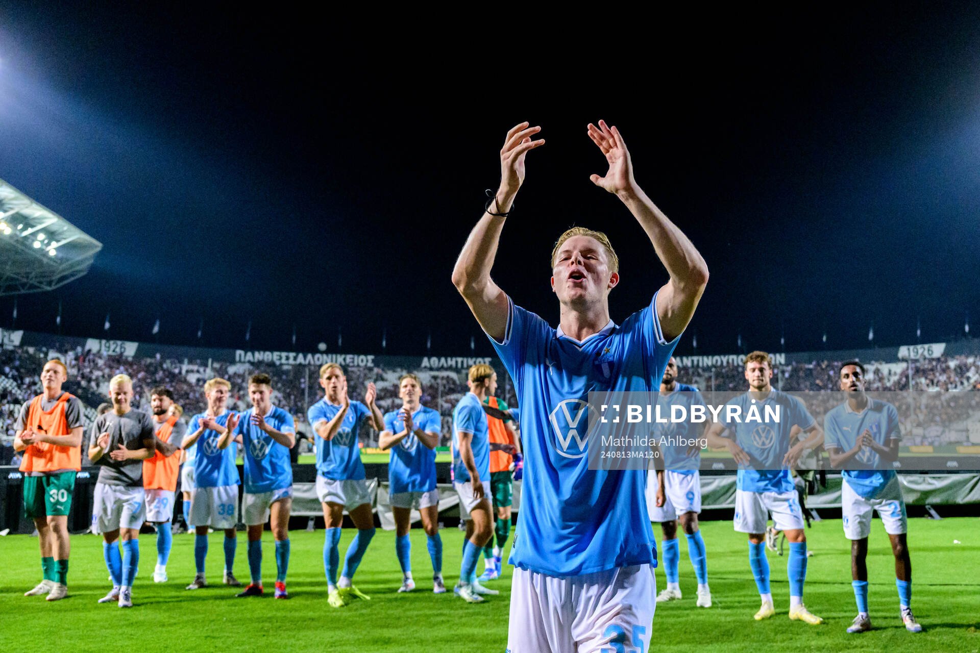 Nils Zätterström of Malmö FF celebrates