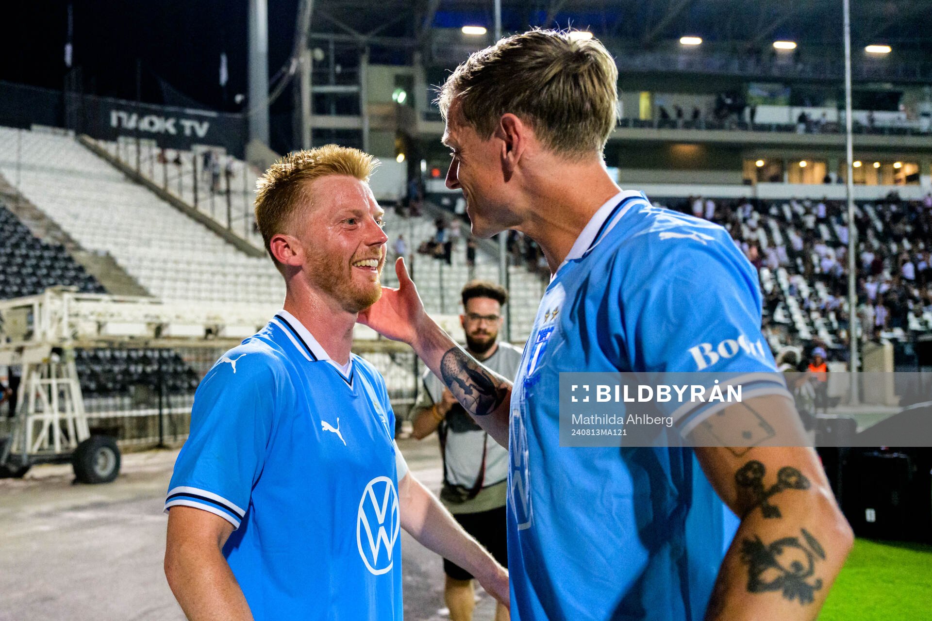 Anders Christiansen and Søren Rieks of Malmö FF celebrate