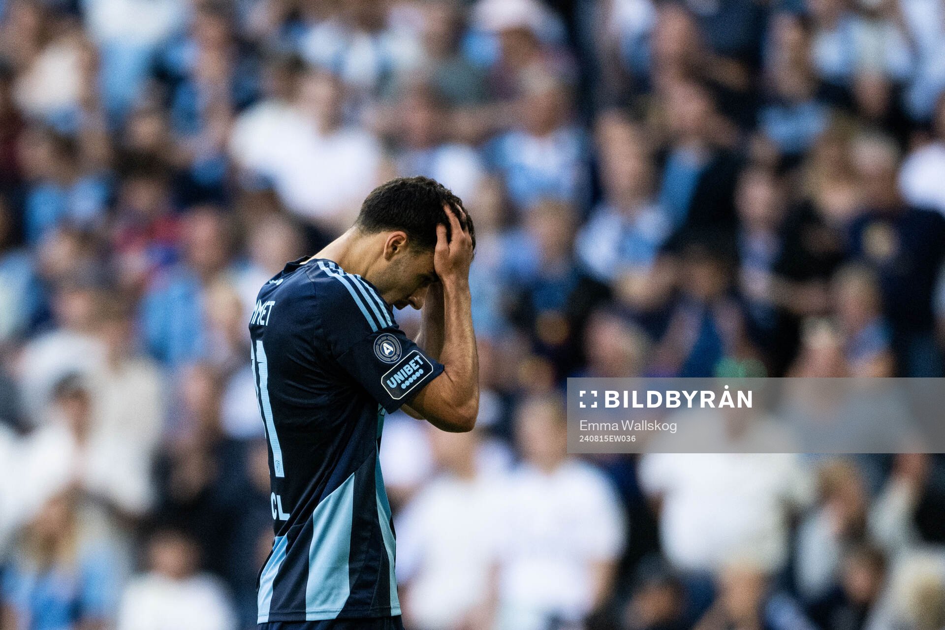Deniz Hummet of Djurgården looks dejected