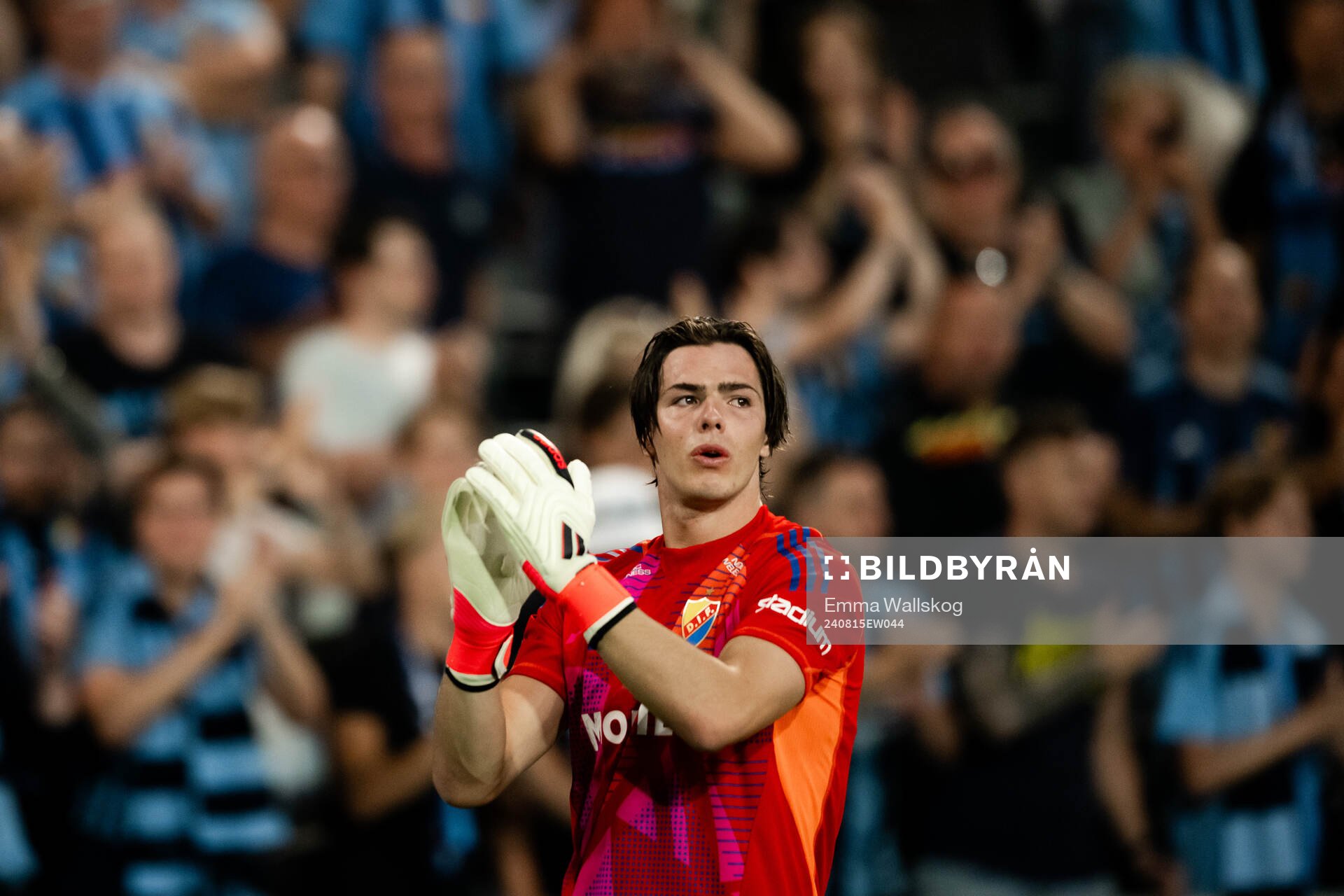 Goalkeeper Jacob Zetterström of Djurgården celebrates
