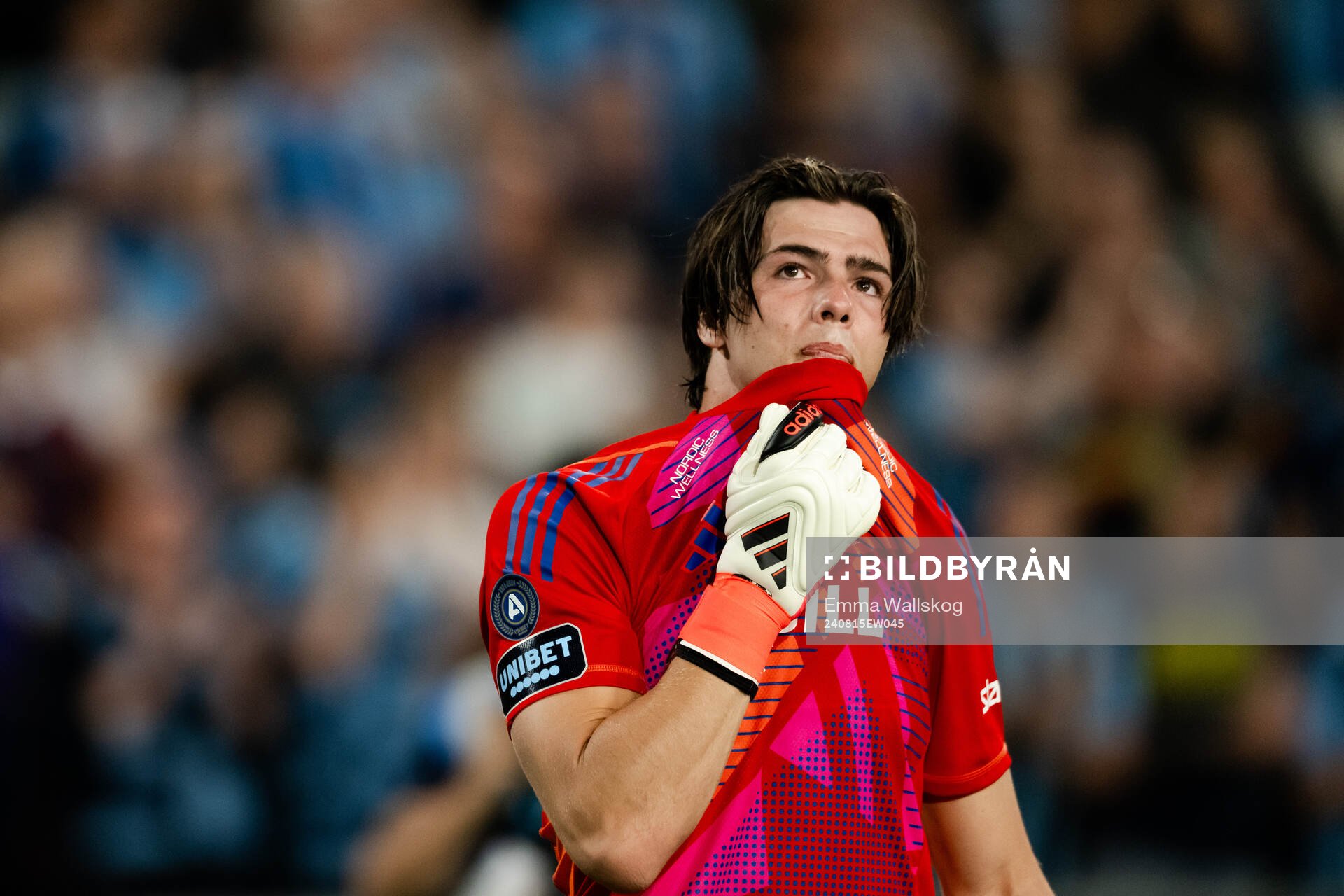 Goalkeeper Jacob Zetterström of Djurgården celebrates