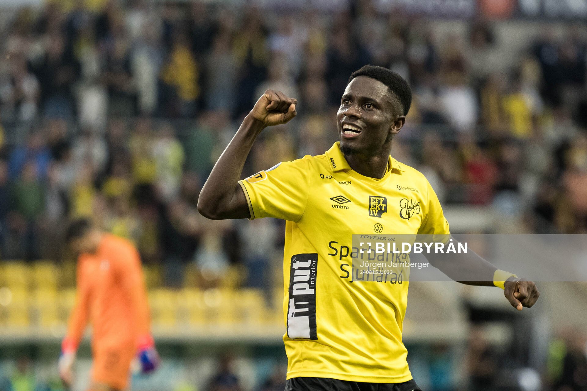 Michael Baidoo of Elfsborg celebrates the 1-0 goal