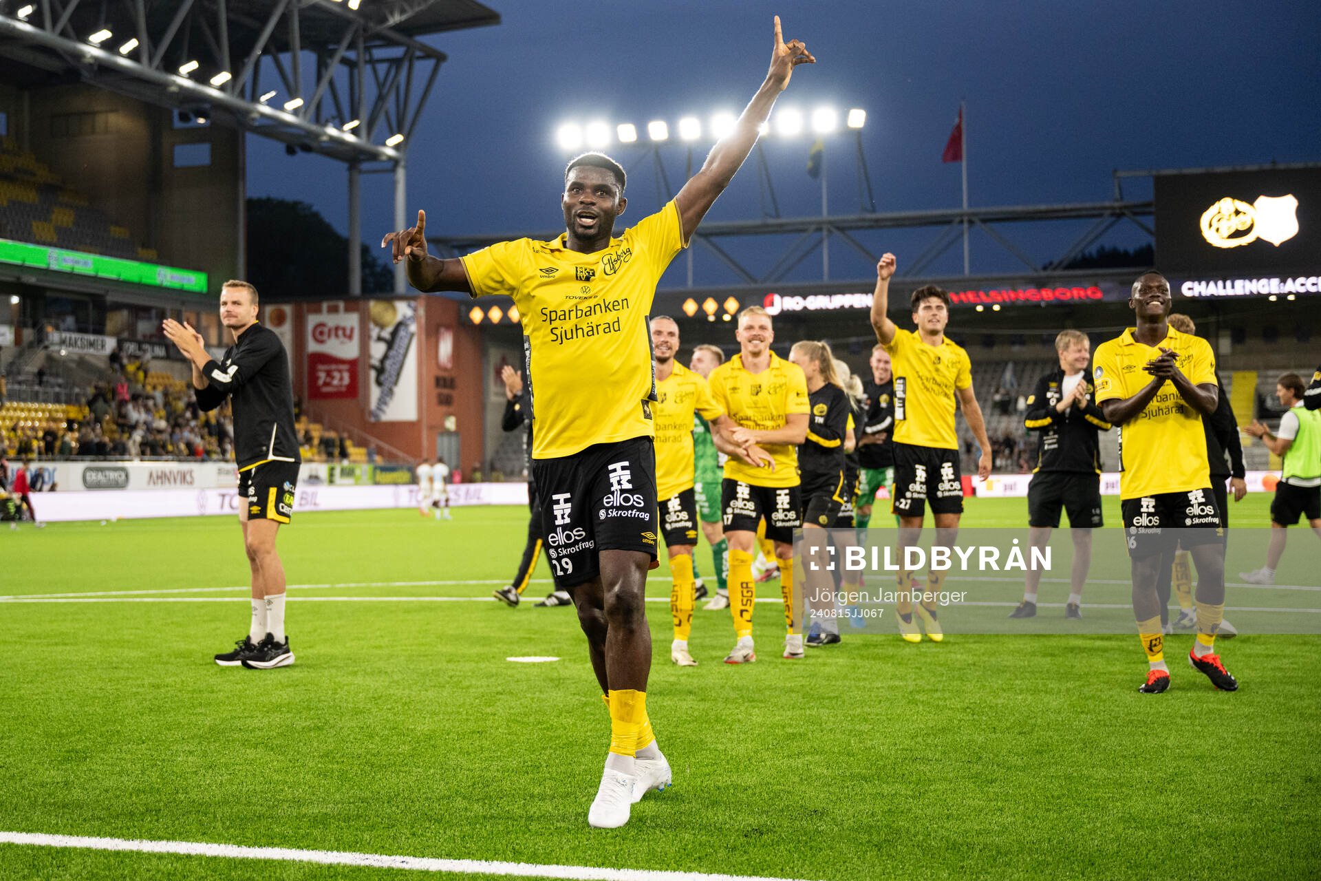 Ibrahim Buhari of Elfsborg celebrates