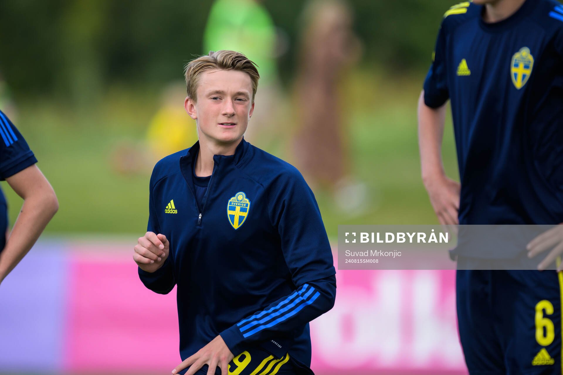 Sveriges Jakob Jensen inför P15 landskampen i fotboll mellan Sverige och Finland den 15 augusti 2024 i Borgholm. 